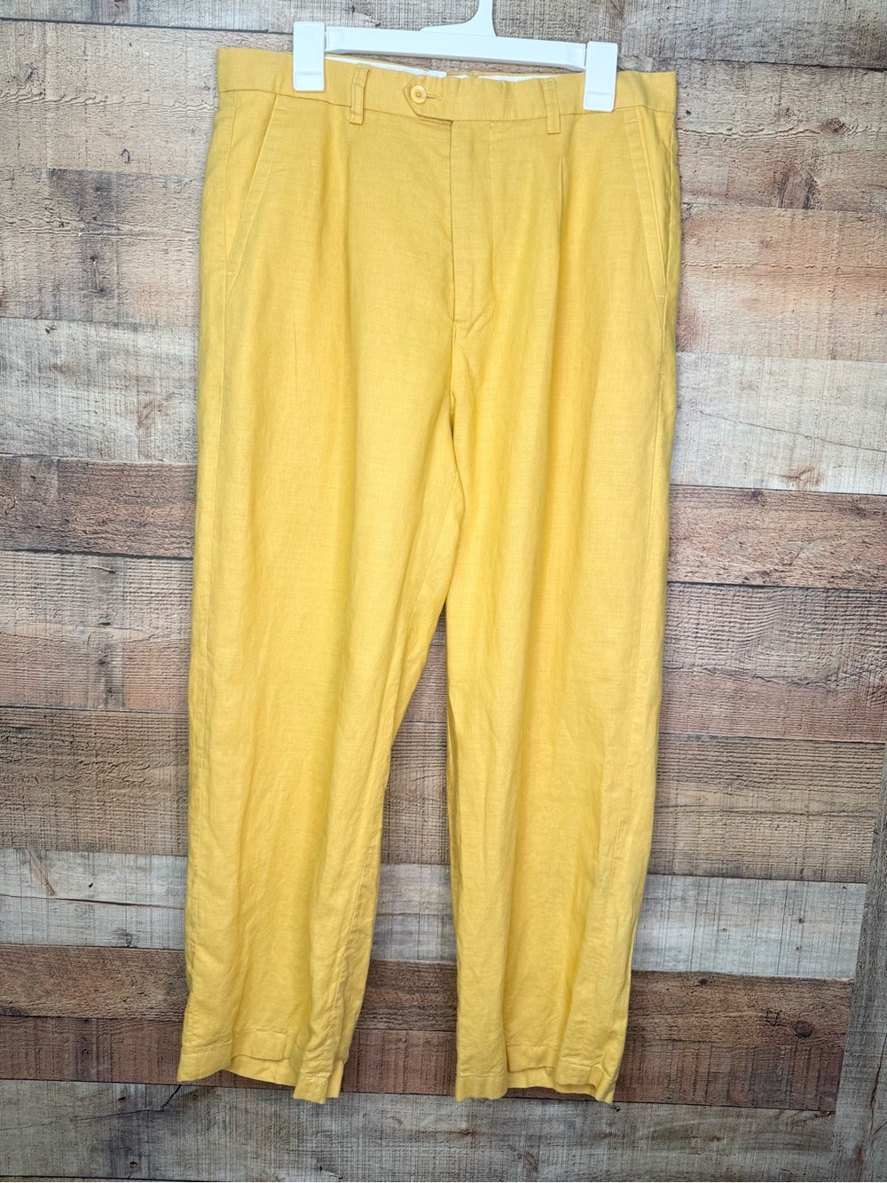Steve Harvey Mens Safire Silk Pants Mustard Yellow Celebrity Edition